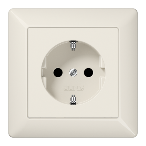 Розетка JUNG AS 500, скрытый монтаж, с заземлением, бежевый