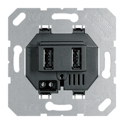 Розетка 2xUSB JUNG, черный
