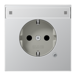 Розетка JUNG LS METAL, скрытый монтаж, с заземлением, матированный алюминий